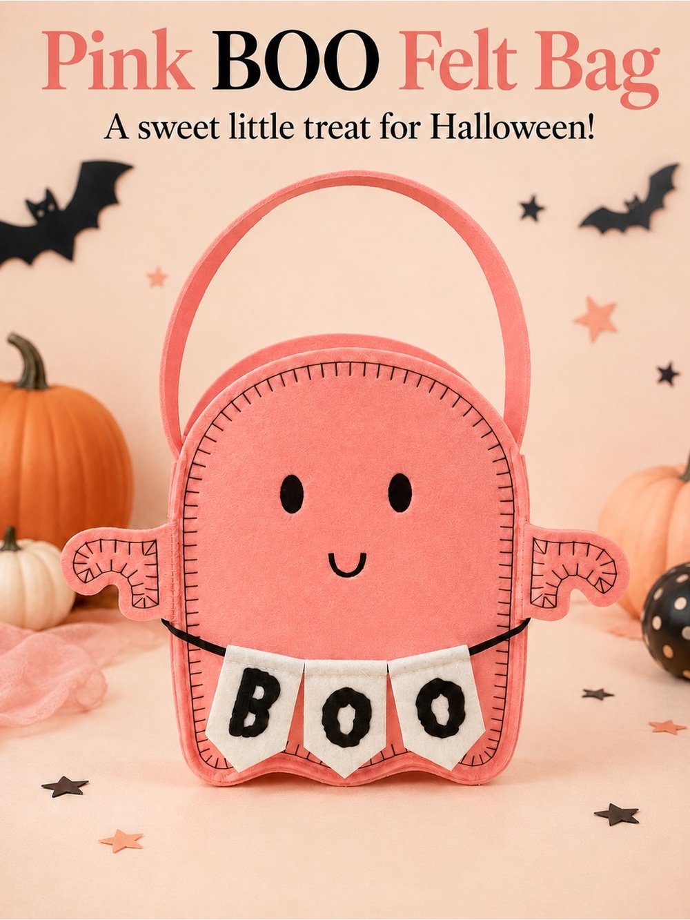 Marshalls Pink BOO Felt Bag